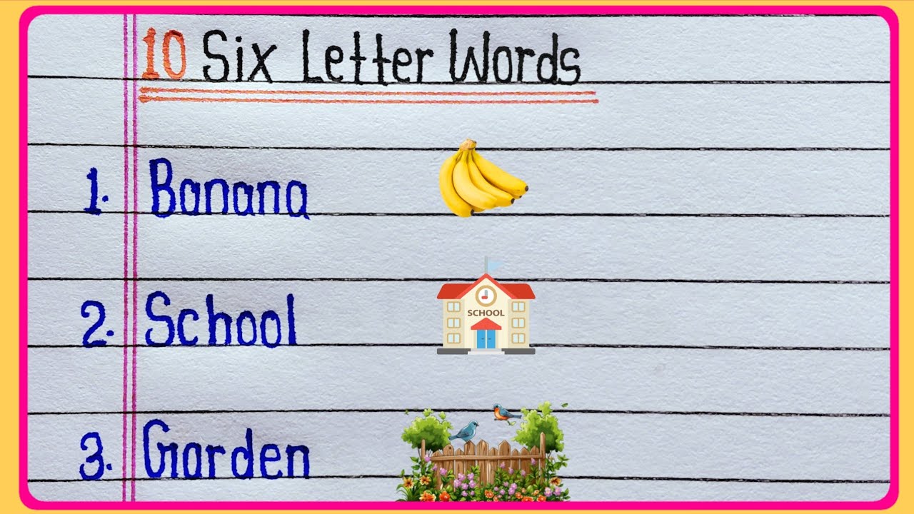 10 Six Letter Words in English || Learn And Write Six Letter Words || Six Letter Words 