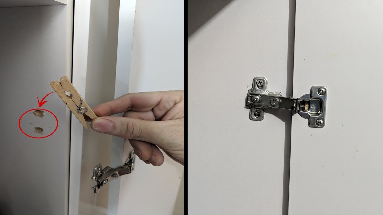 Arrumando a Dobradiça da Porta do Guarda Roupa com o Prendedor/Pregador