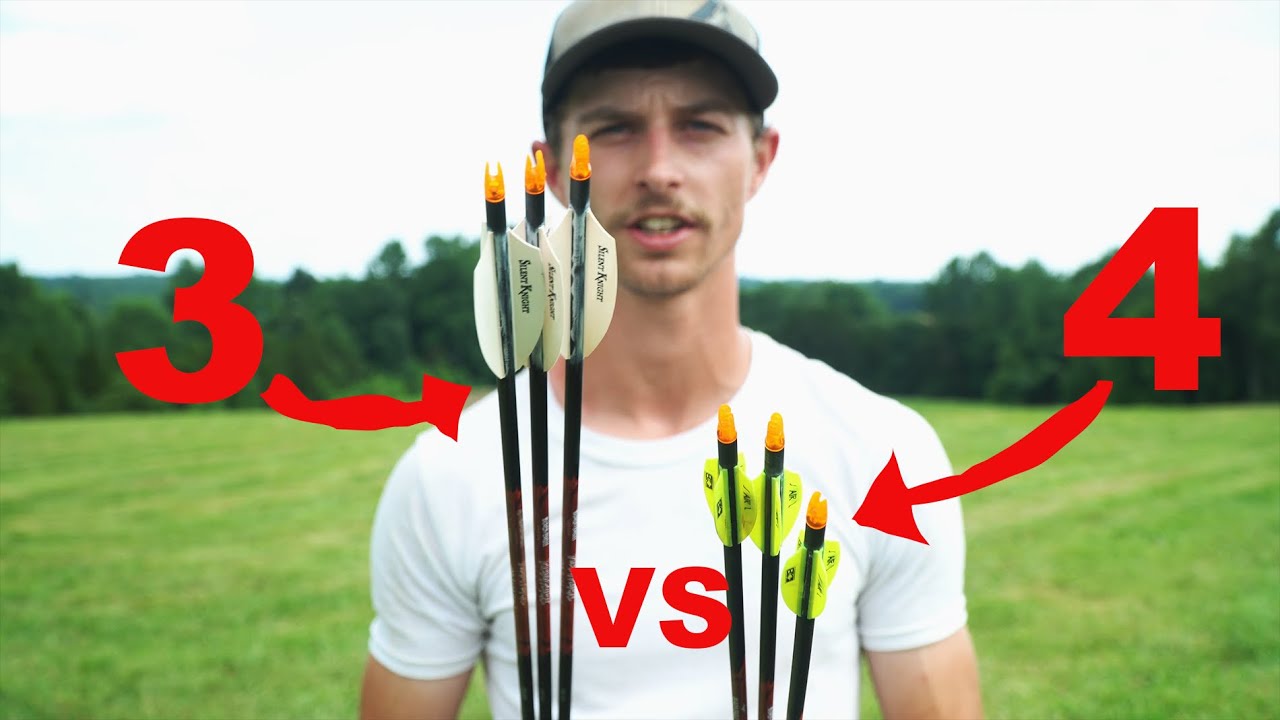 Тестирование стрел на 108 ярдов 4 против 3 оперения!!!