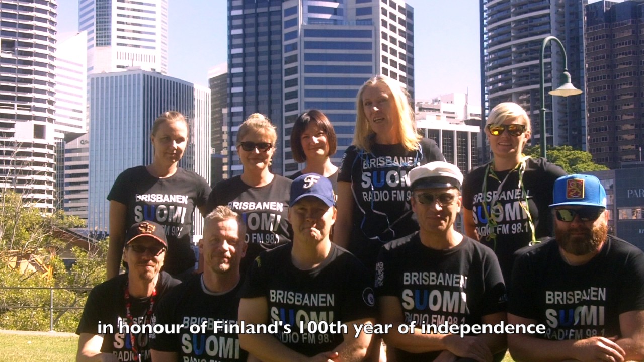 Finland 100 greetings from the Finnish radio hosts in Brisbane