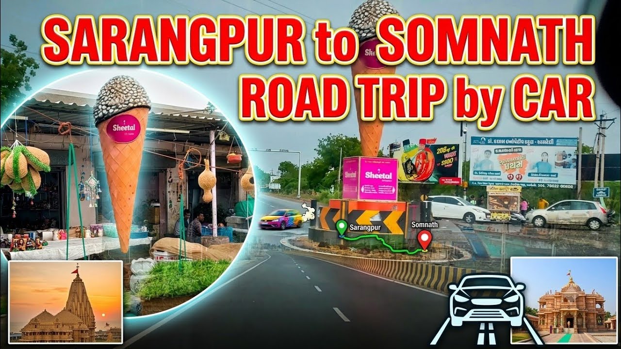 Gujarat’s Sacred Highway 🛕  Sarangpur to Somnath Temple  Road Trip By Car | Darshan and Rituals