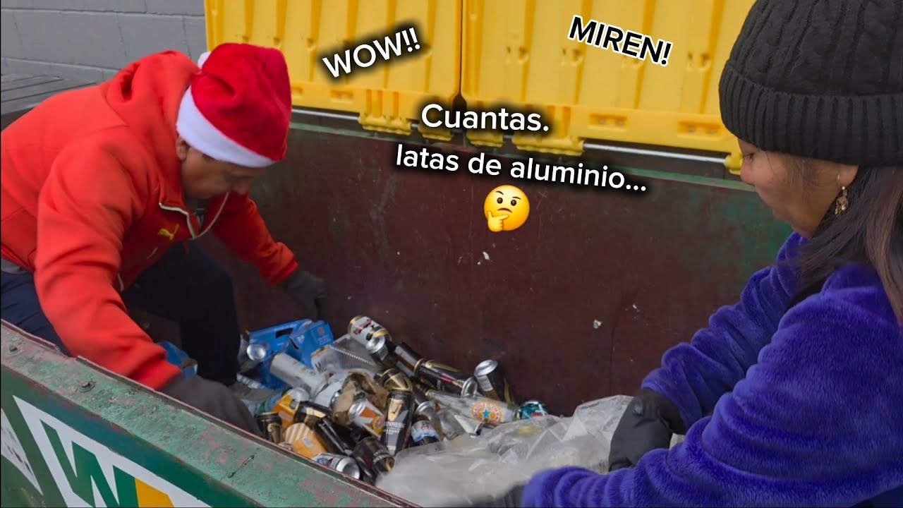 MIREN  cuantas latas de aluminio encontramos en este  CONTRNEDOR!!