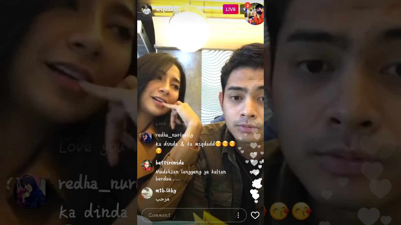 Dinda kirana dan miqdad live ig