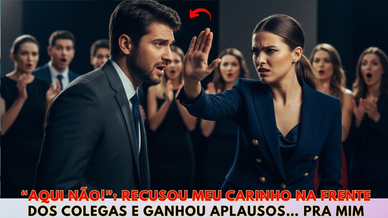 “Aqui não”:Minha esposa recusou meu beijo na festa depromoção e eu peguei o microfone e eu respondi