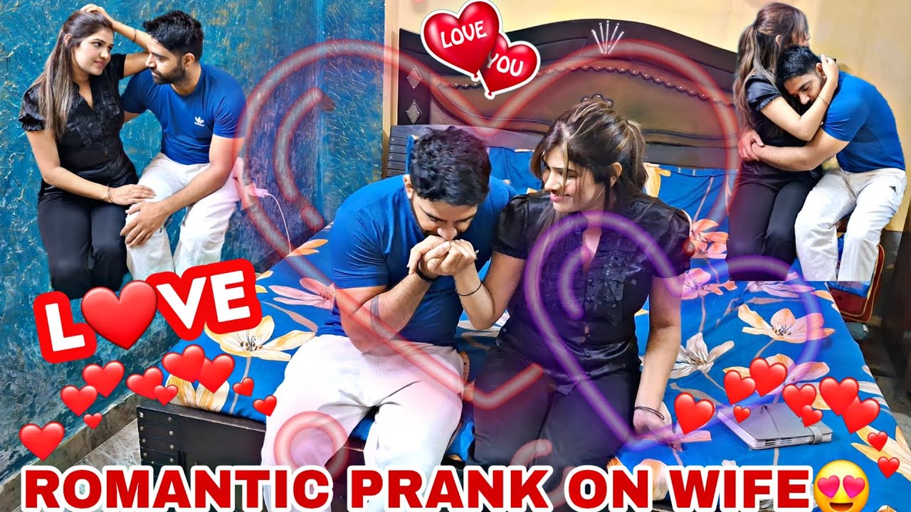 Romantic prank on wife😍 {Epic lovely Reaction😘 Made my wife moody😜 #prank #comedy #viral