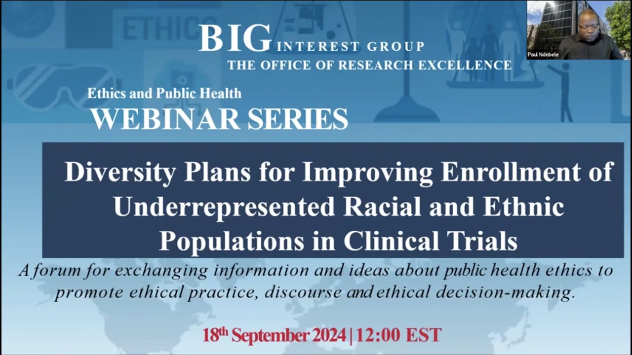 Diversity Plans for Improving Enrollment of Underrepresented Populations in Clinical Trials  Webinar