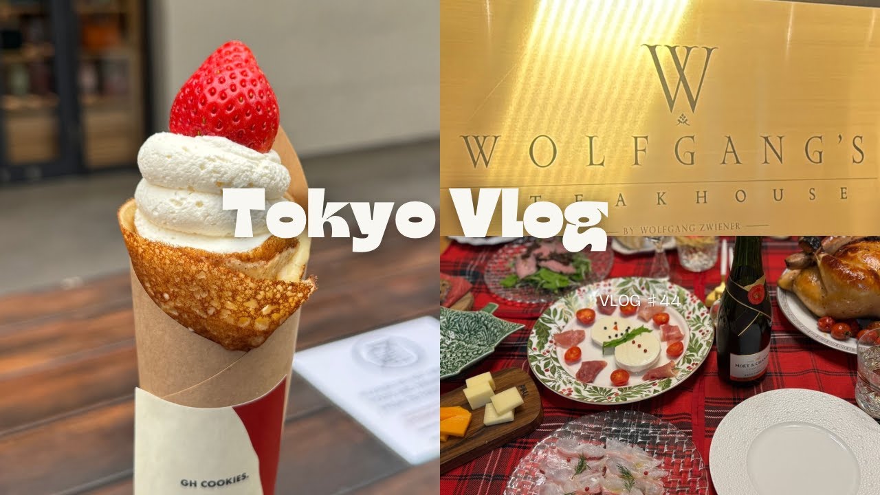 Tokyo vlog🗼 2025年もあと少し🥹🫶冬に食べたくなるオニオングラタンスープ🧅クリスマス料理🎄ウルフギャング🥩高輪ゲートウェイ🚃