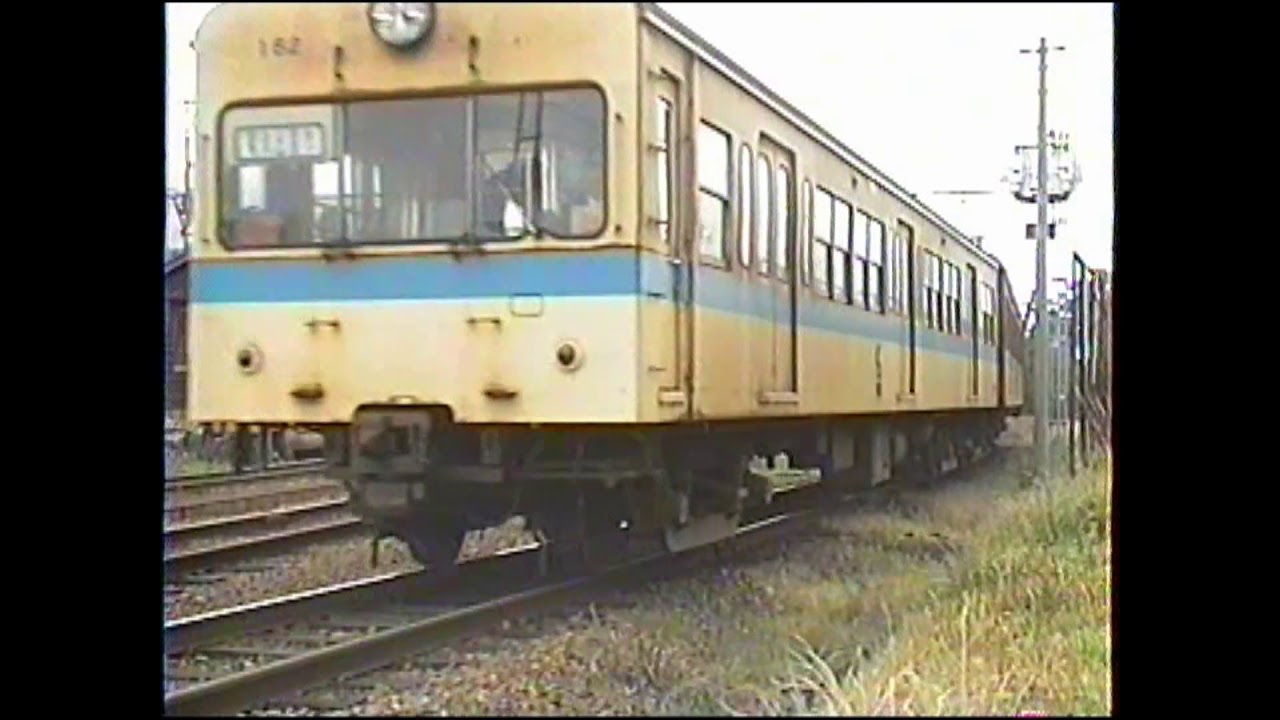 一畑電鉄　川跡駅の旧型電車　1992年