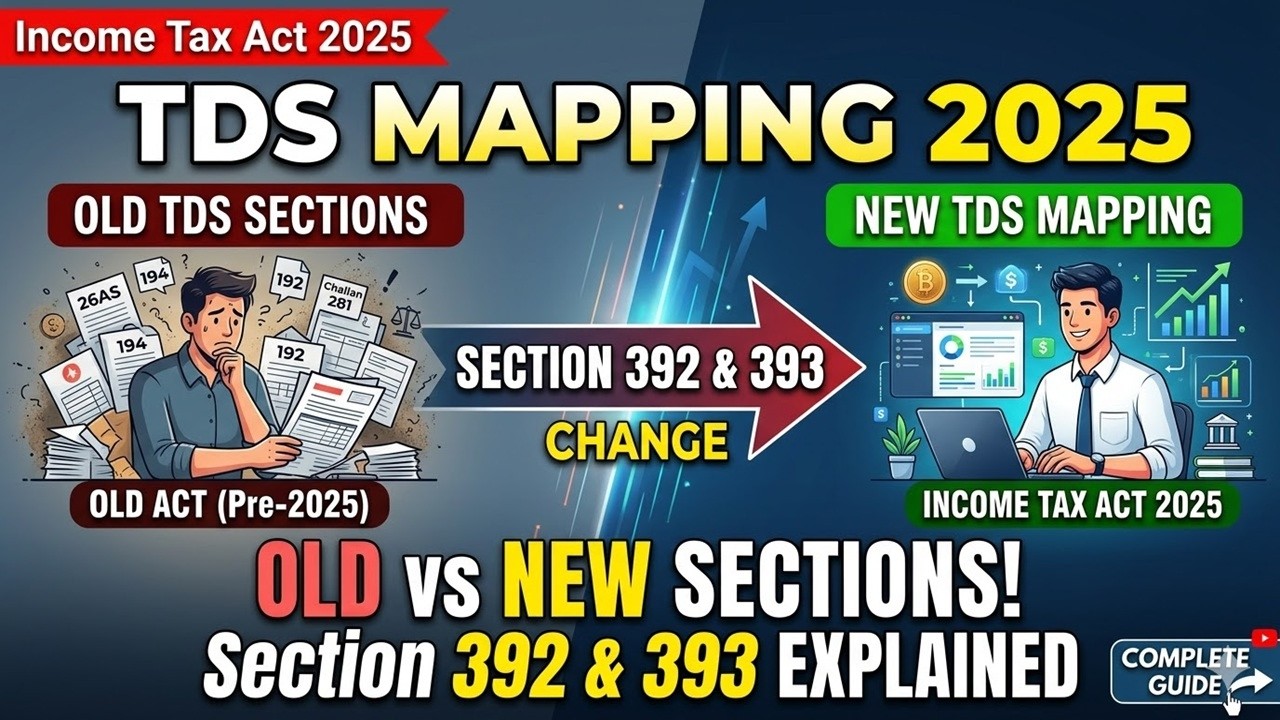 Income Tax Act 2025 - Complete TDS Mapping  | Old vs New TDS Sections Explained (Quick Reference)