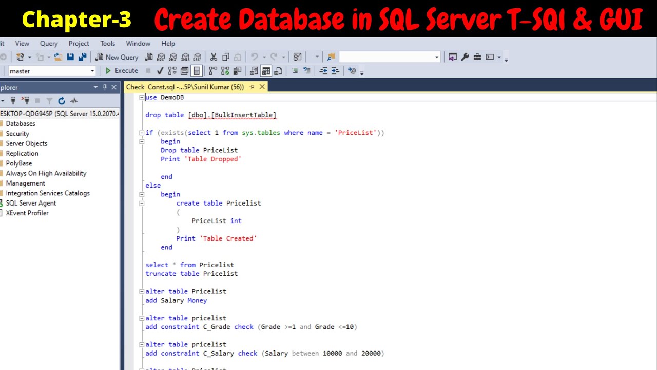 SQL Server -  Create Database in SQL Server | Creating Database in SQL Server