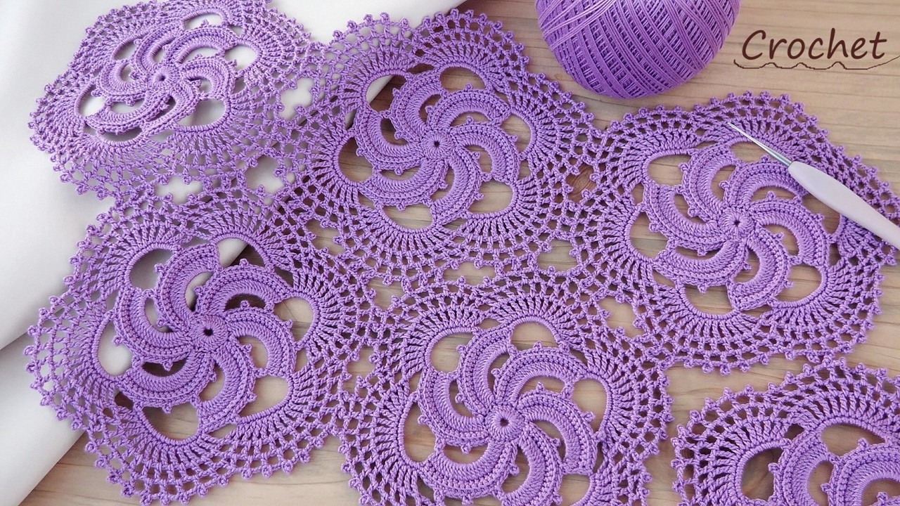 Когда крючок творит магию💜Спиральный мотив крючком 💜 Роскошное кружево для скатерти💜Crochet Pattern