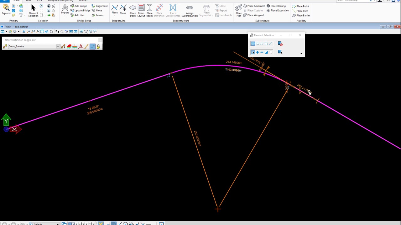 Storing horizontal alignments in OpenBridge Designer