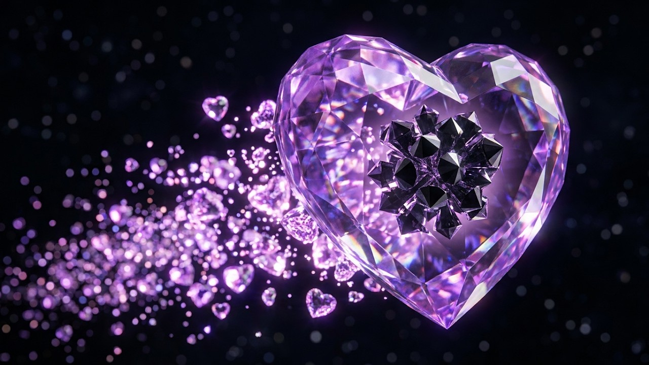 1 Hour Neon Heart Tunnel | Fall Asleep in a Purple Portal ✨