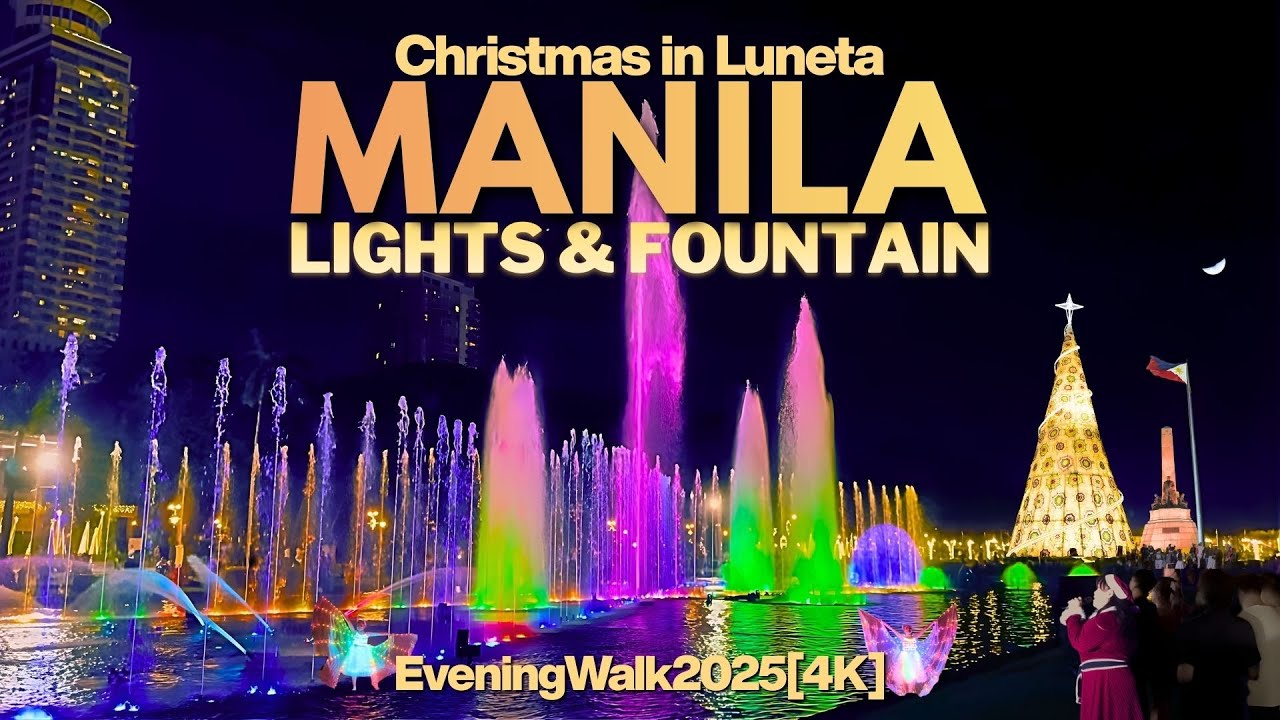 Manila Christmas Ambiance | Golden Hour Walk from Dolomite Beach to Rizal Park Tree Lighting 2025