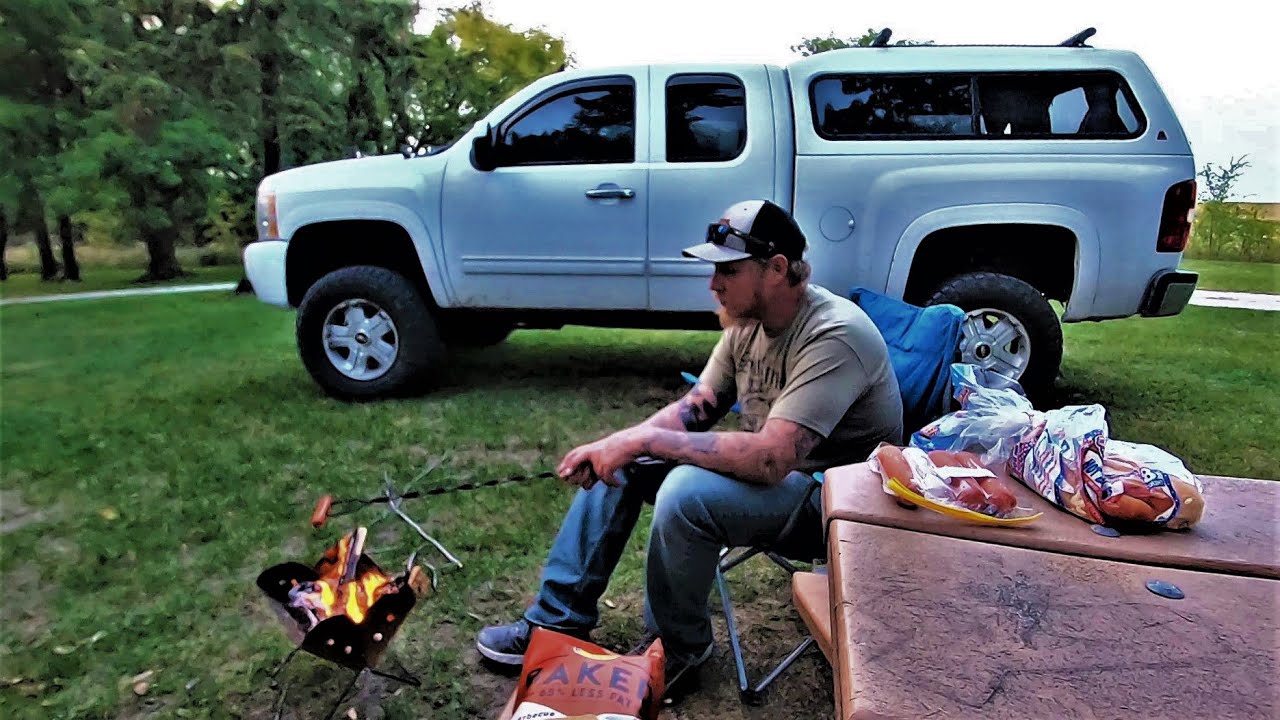 Testing The UCO Flatpack Grill & Firepit at a Primitive Campsite (Truck Camping)