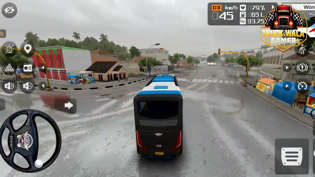 It's fun to ride a bus in the rain.