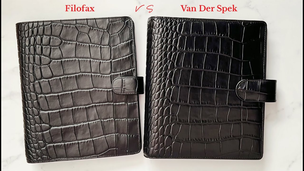 COMPARISON | Filofax Classic Croc A5 Organizer: Ebony VS Van Der Spek Manager A5 35mm: Nero Croco