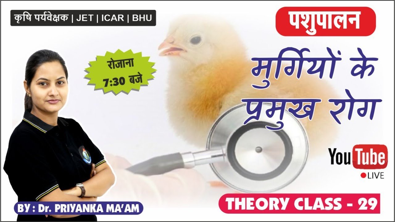 मुर्गियों के प्रमुख रोग  || पशुपालन || THEORY CLASS - 29|| JET/ICAR/BHU/SKNAU JOBNER ||