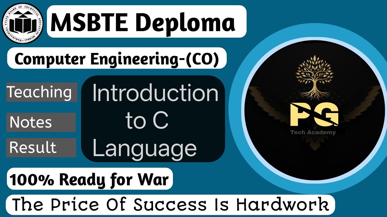 Introduction to C Language K-Scheme Deploma In Computer Engineering CO2k 