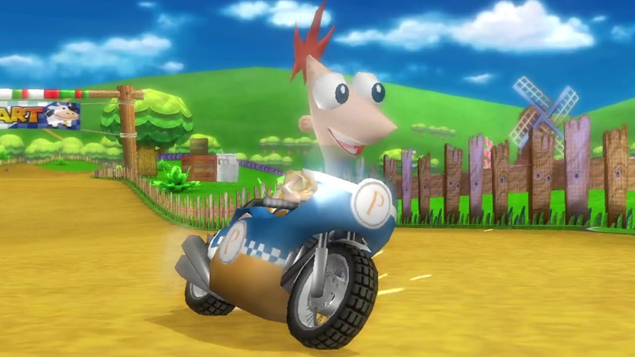 Phineas Flynn (Phineas and Ferb) in Mario Kart Wii