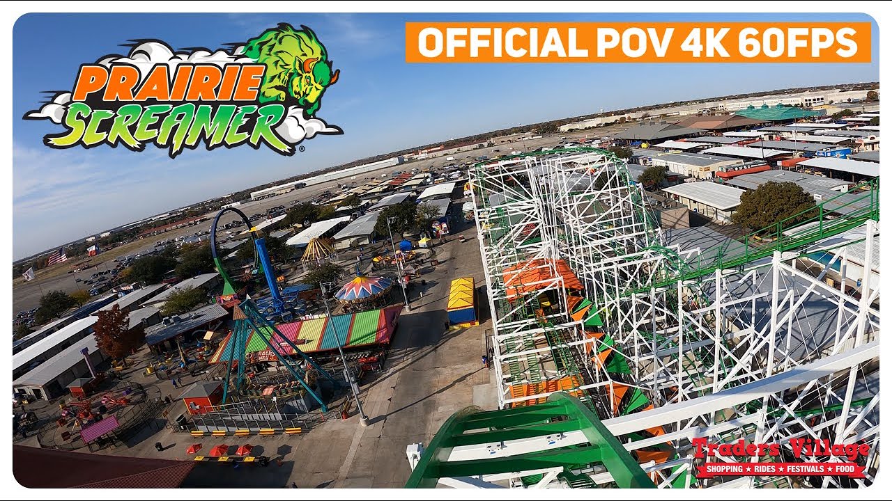 Official Prairie Screamer on-ride 4K POV @60fps - Traders Village, Grand Prairie Texas