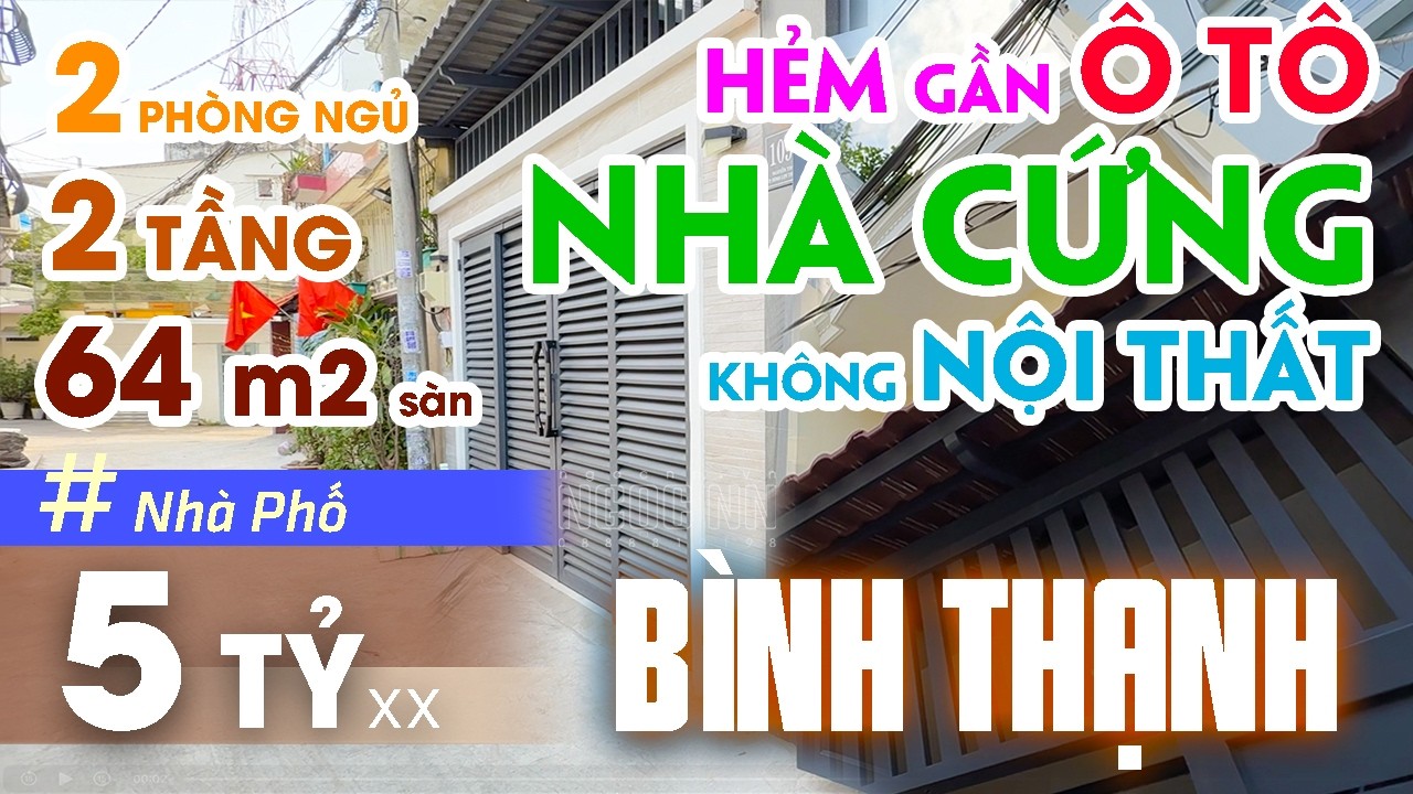 Bán nhà Bình Thạnh gần hẻm Xe Hơi 5 tỷ x - 2 tầng - 2PN - hẻm rộng thoáng giá rẻ #bannhabinhthanh