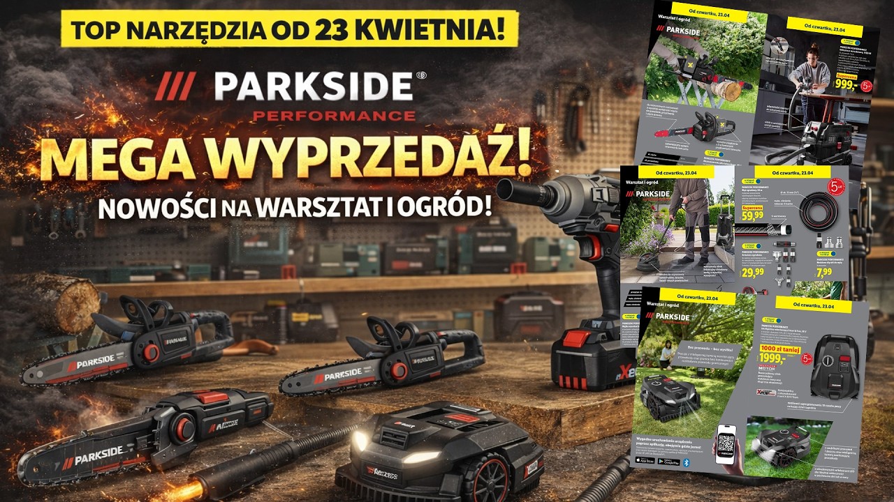 PARKSIDE PERFORMANCE od 23 KWIETNIA 🔥 NOWOŚCI DO WARSZTATU I OGRODU! HITOWE NARZĘDZIA 20V X20V TEAM