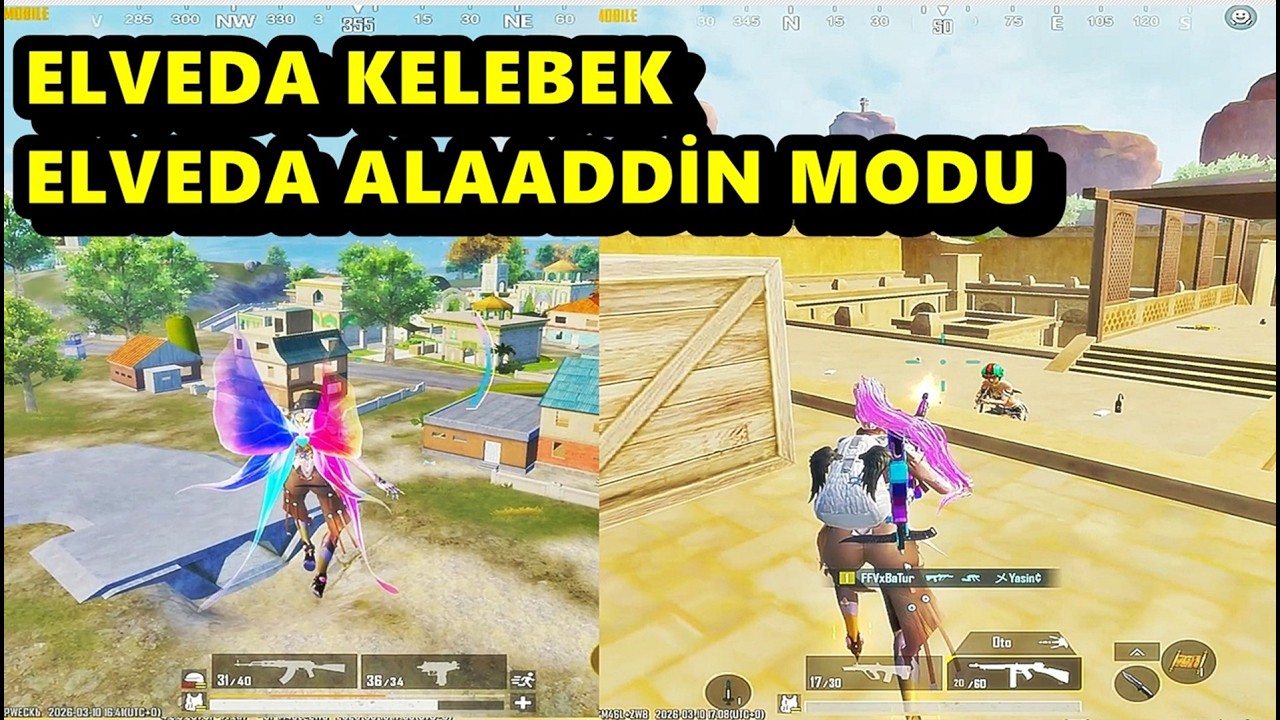 ELVEDA KELEBEK VE ALAADDİN MODU ! BATUR GAME SOLO SQUAD PUBG MOBİLE