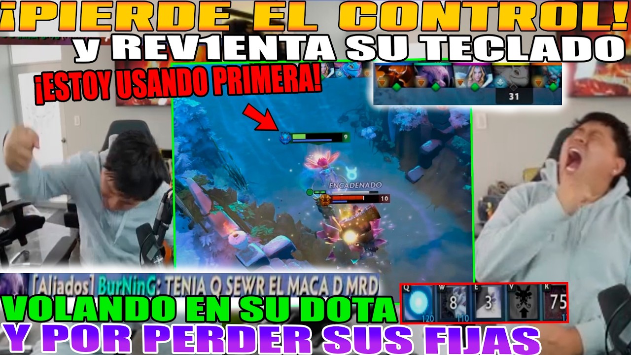 PIERDE EL CONTROL Y REV1ENTA SU TECLADO!! MACARIUS VOLANDO EN SU DOTA Y POR PERDER SUS FIJAS DOTA 2