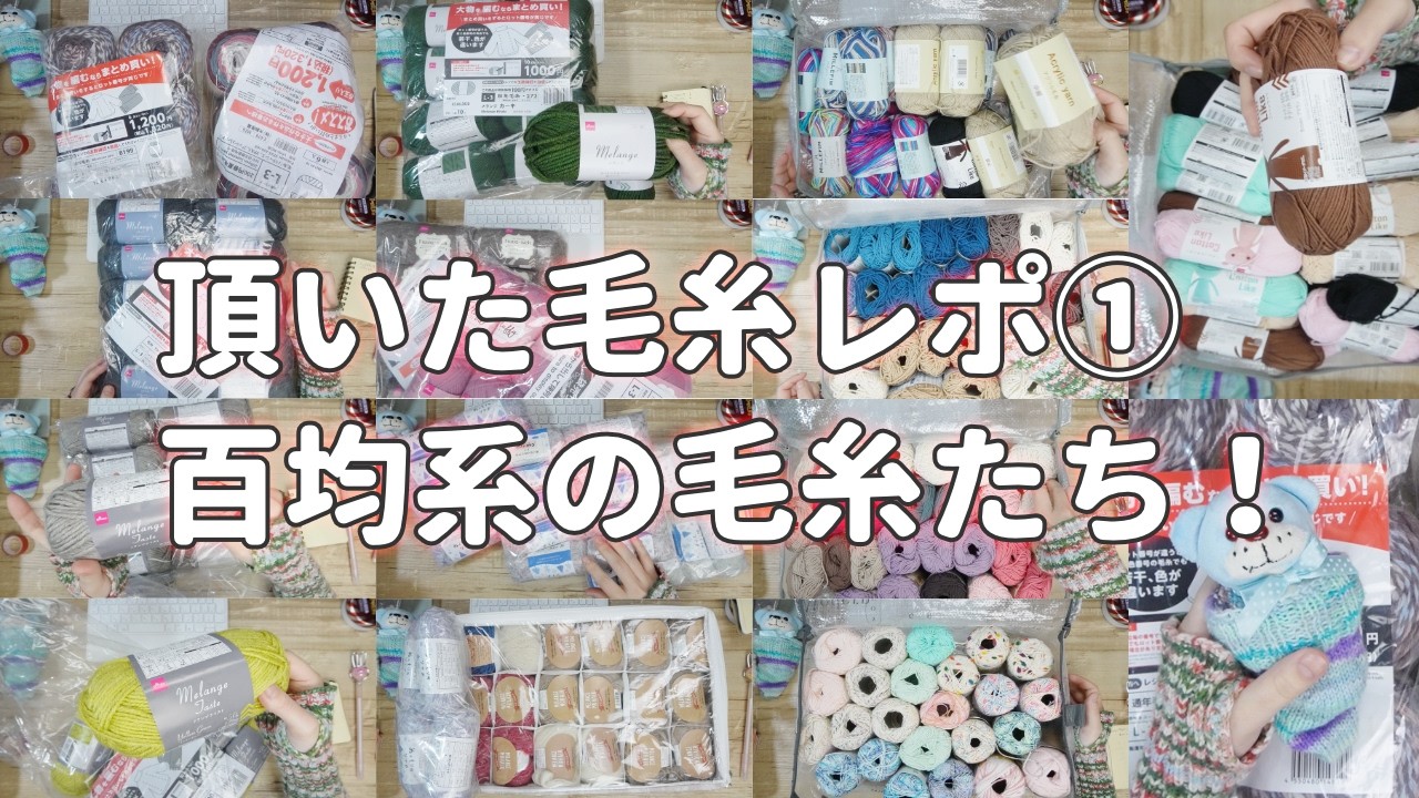 【糸レポ】一生分毛糸頂いた①百均系毛糸まとめ！