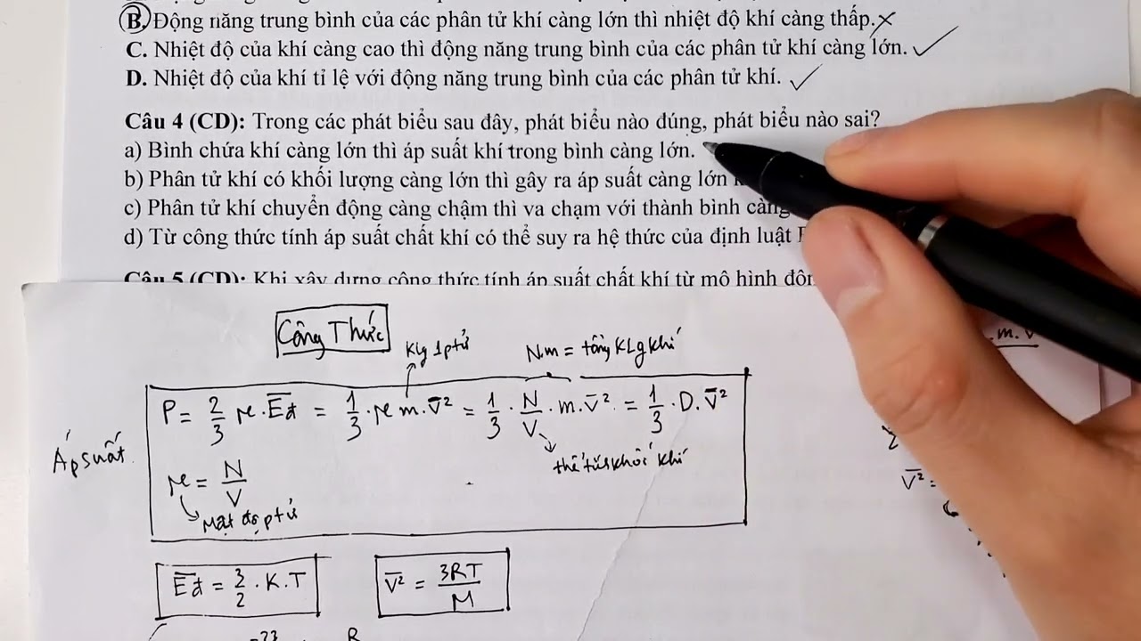 [VẬT LÝ 12-SGK MỚI] Bài tập áp suất khí theo mô hình động học phân tử ĐẦY ĐỦ DỄ NHỚ NHẤT