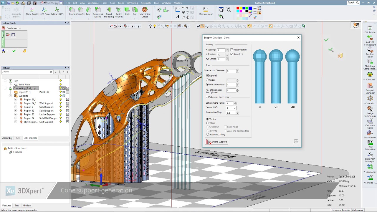 3DXpert Support Generation