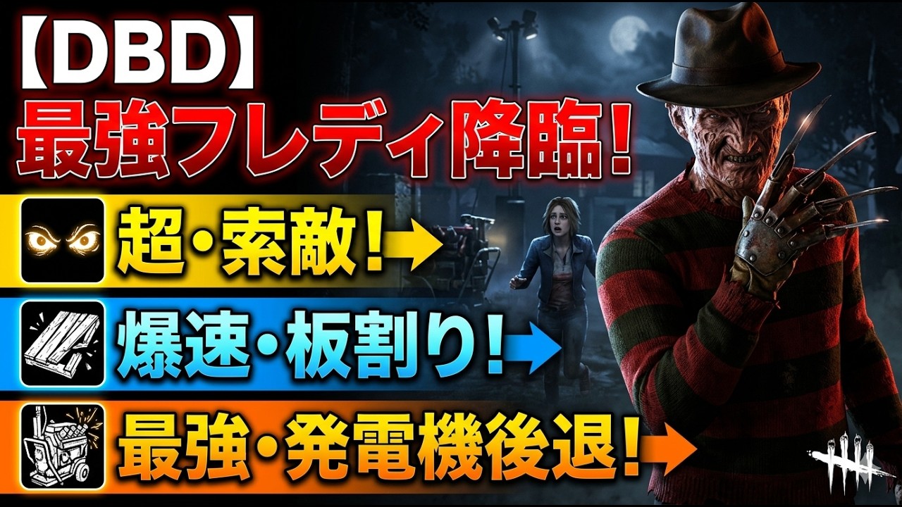 【DBD初心者必見】簡単すぎて勝てるフレディ構成｜吊って追うだけで全滅も狙える｜初心者おすすめ第3弾