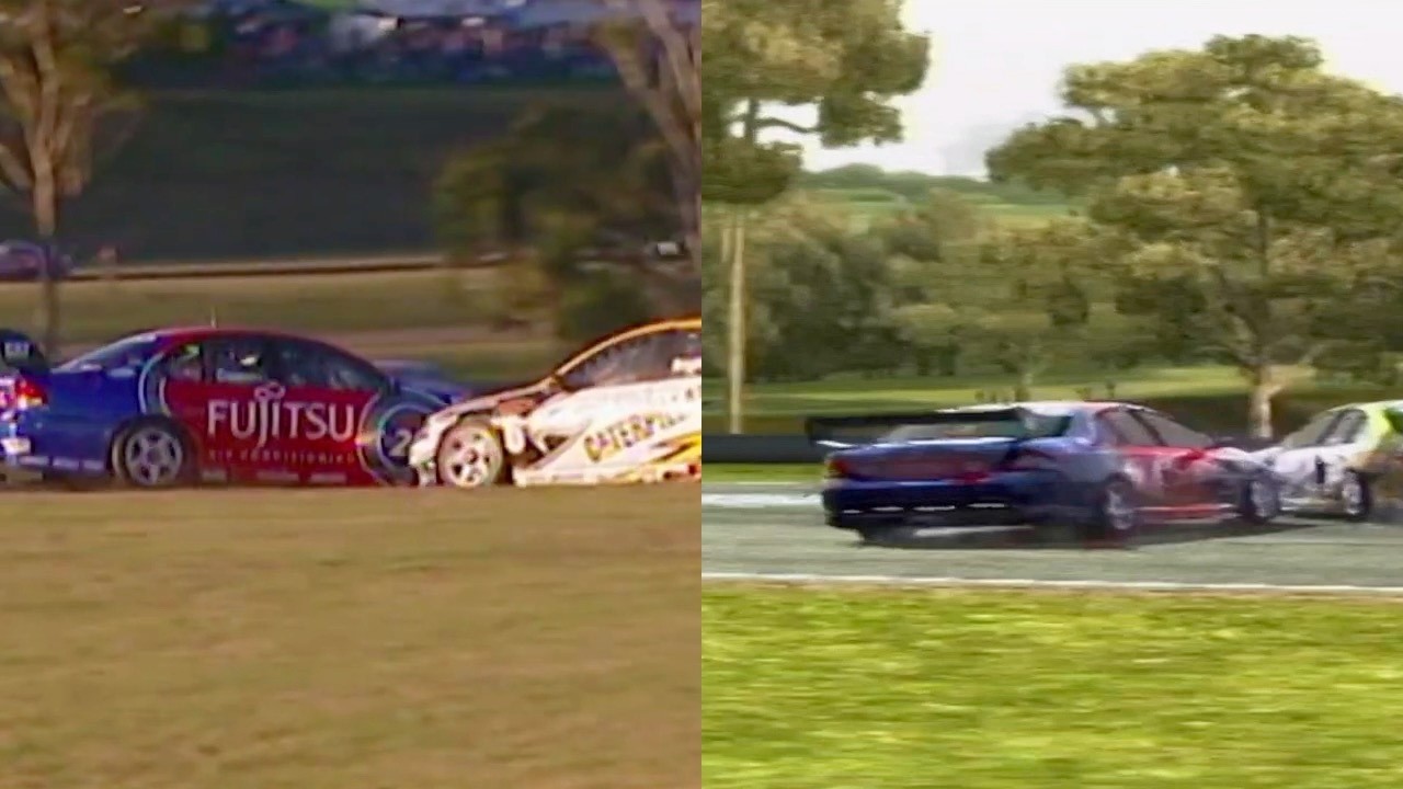 V8 Supercars Eastern Creek 2005 Recreation Side By Side Comparison @SupercarsChampionship