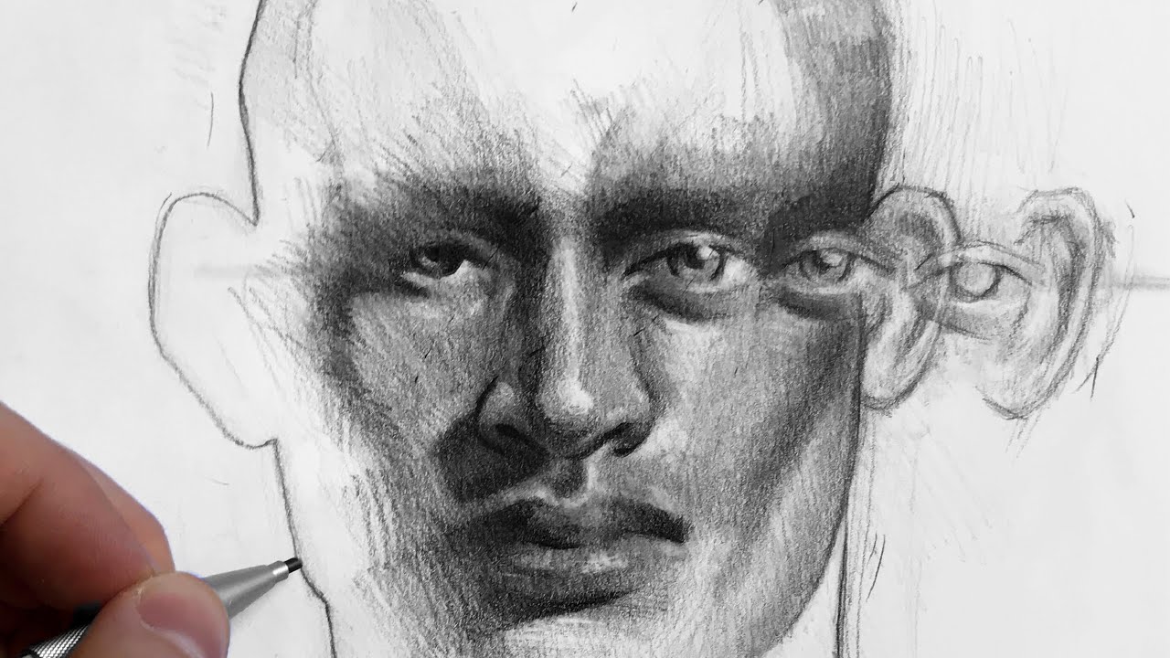 Drawing and Shading Portrait Sketch with Graphite Pencils Step by Step - by Juan Perednik