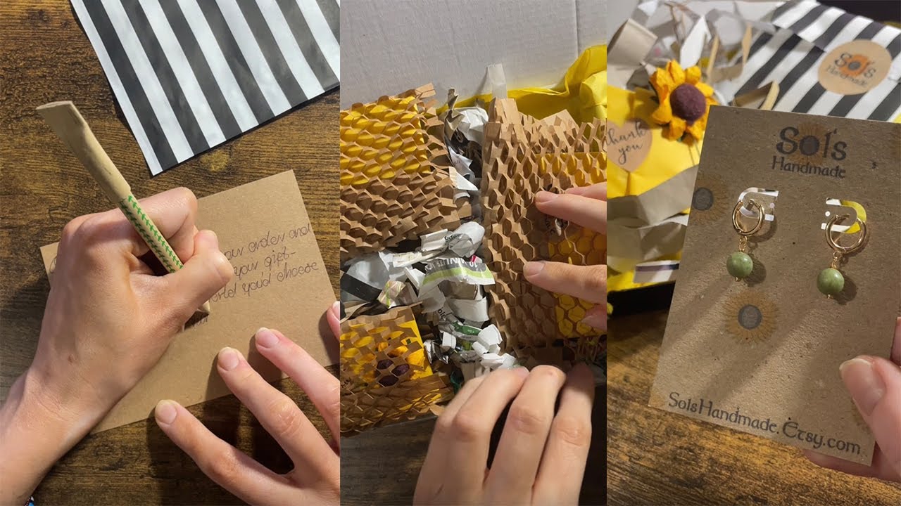 Packing Orders ASMR Compilation 1 | 1hr Gentle Wrapping, Crinkling, Writing Sounds for Sleep 🏷️🎀