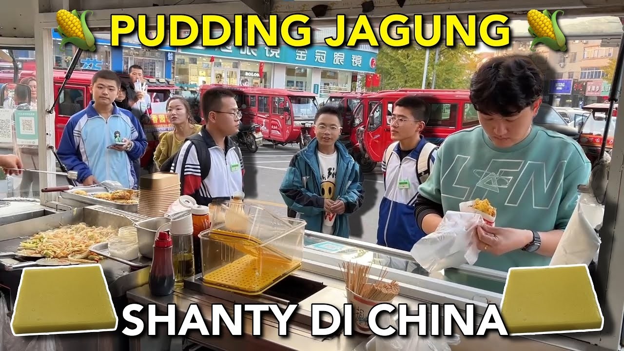 JUAL PUDDING JAGUNG DENGAN FOOD TRUCK DI CHINA, TIDAK DISANGKA HABIS TAK BERSISA DALAM SEKEJAP🥹💗
