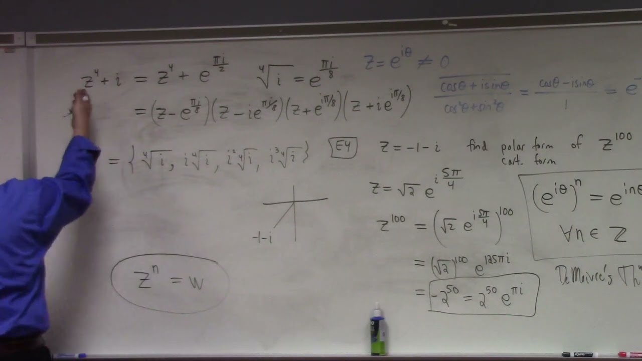 Complex Analysis, factoring polynomial with 4th roots of i, 8-22-23 part 2