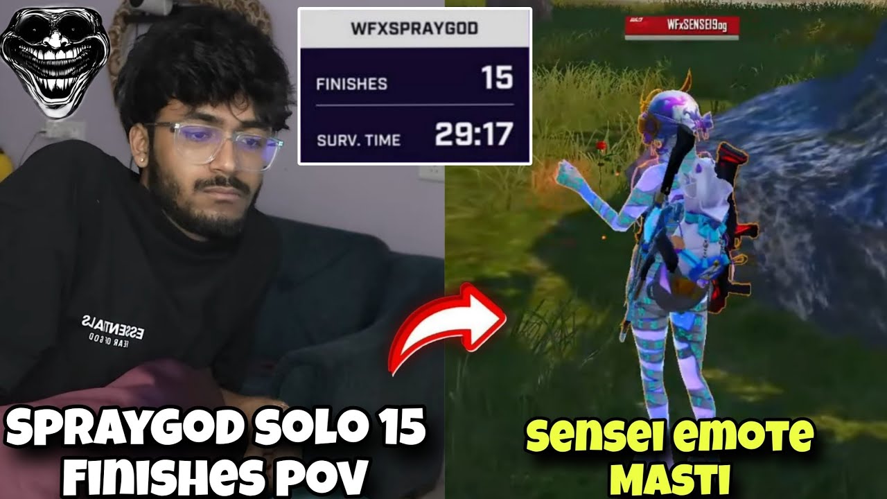 Spraygod Solo 15 Finishes POV 🐐 Sensei Funny Emote Moment 🥰 Spraygod 1v4 🐐