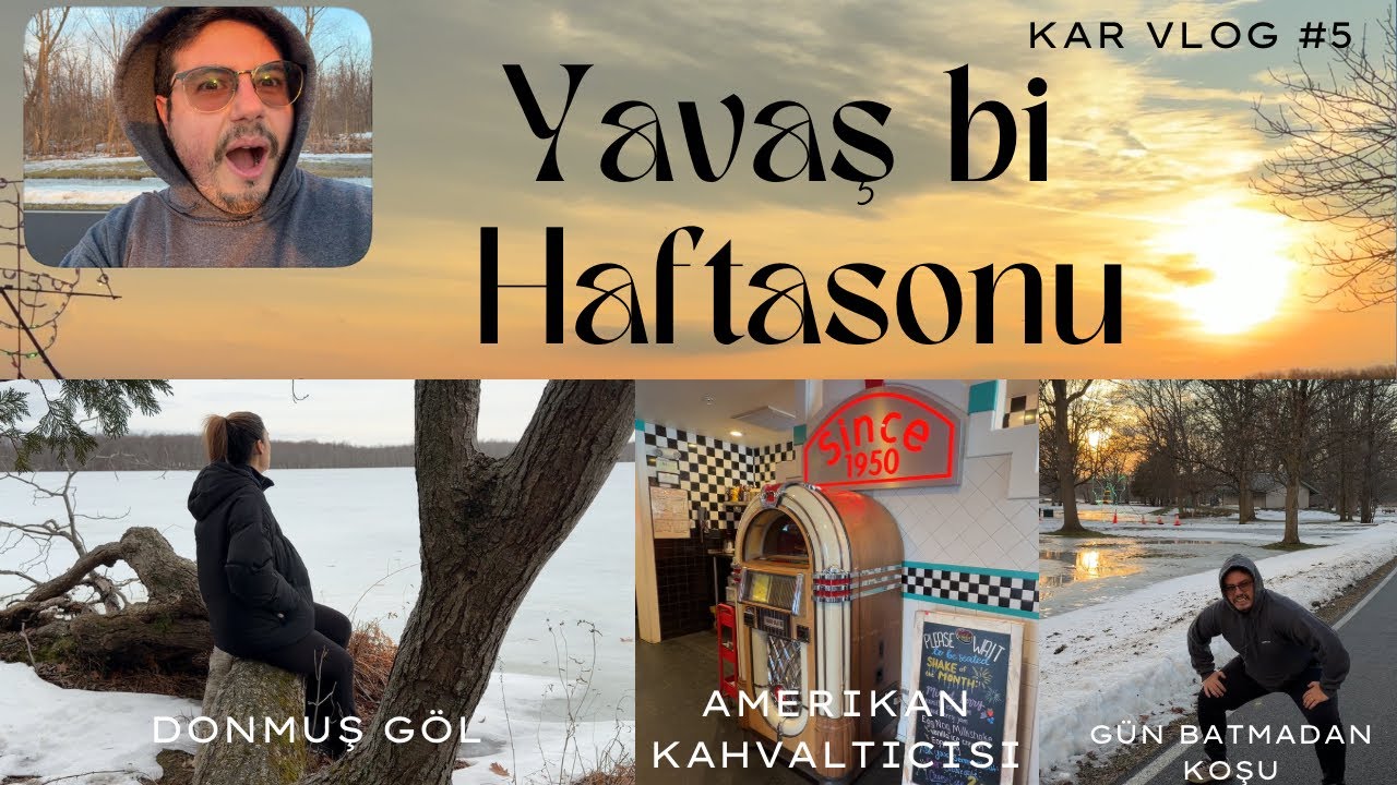 Parkta Koşu, Donmuş Göl, ve Amerikan Kahvaltıcısı | Kar Vlog #5