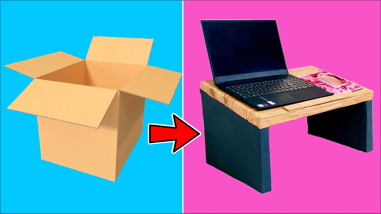 Make Laptop Table at Home With Cardboard | DIY Cardboard Furniture | Easy & Useful Cardboard Craft