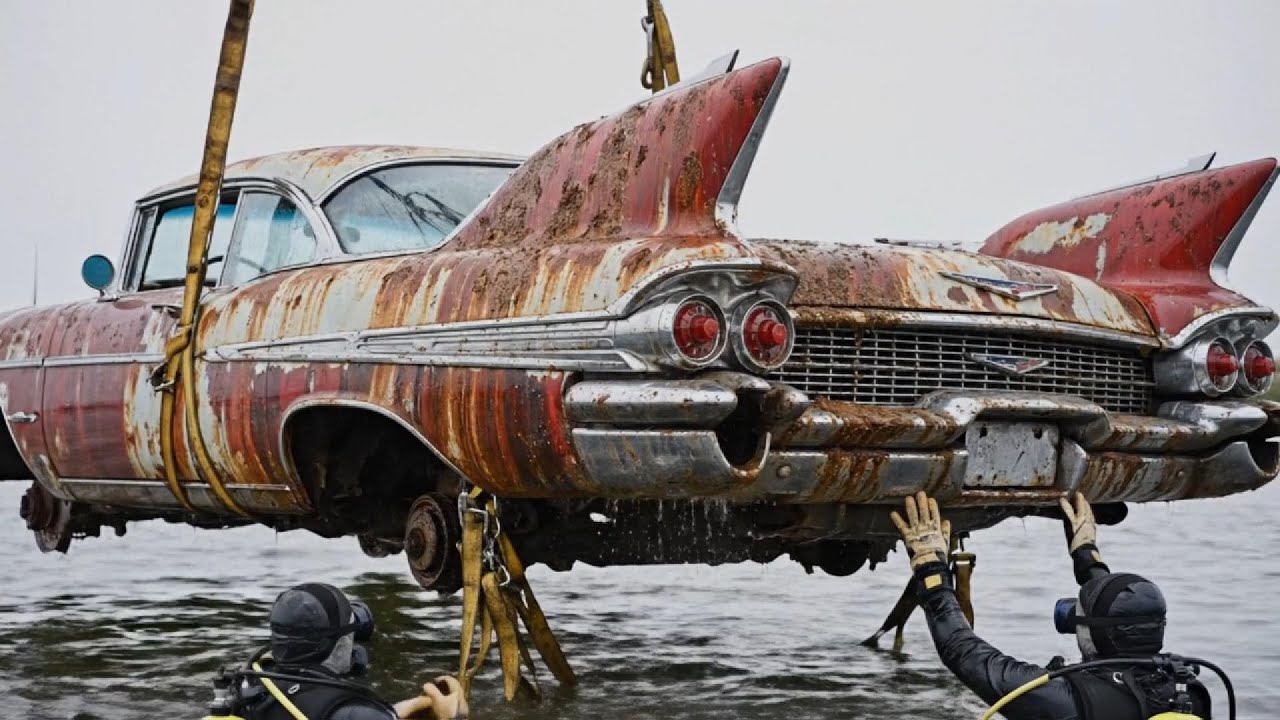 Cadillac Eldorado (1959) Found Underwater &mdash; Crane Recovery & Full Restoration | Lost Machines Underw