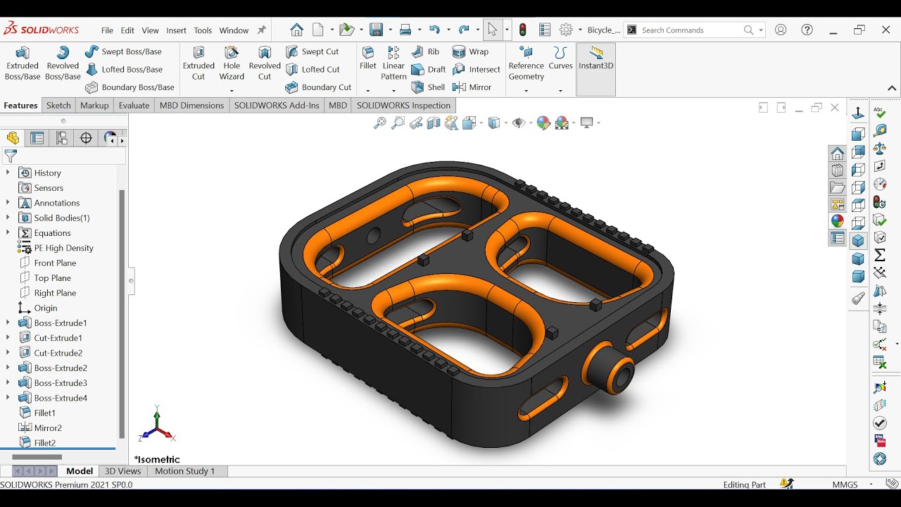 Solidworks Tutorial: CSWA Sample Problem | Bicycle Pedal