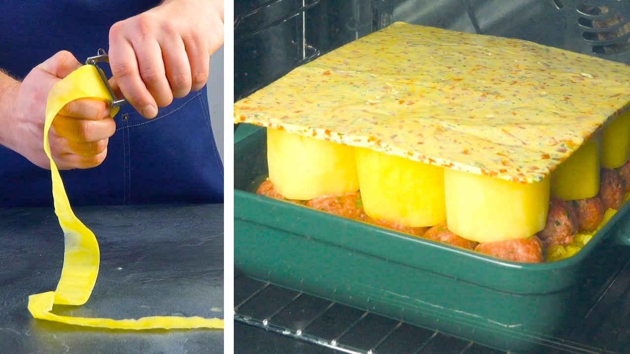 Corte 9 batatas cruas em tiras - esses rolinhos combinam com manteiga!