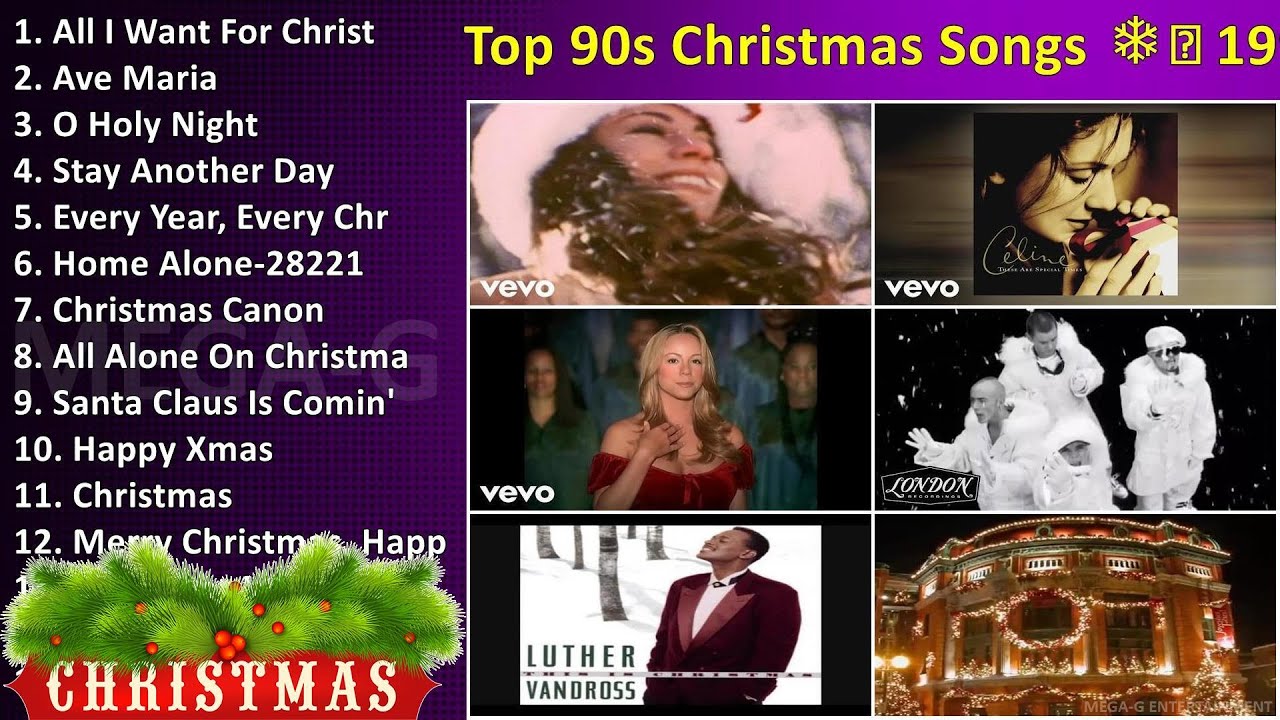 Top 90s Christmas Songs ❄️ 1990s Christmas Music English Playlist ♫ (Xmas Songs and Carols from ...