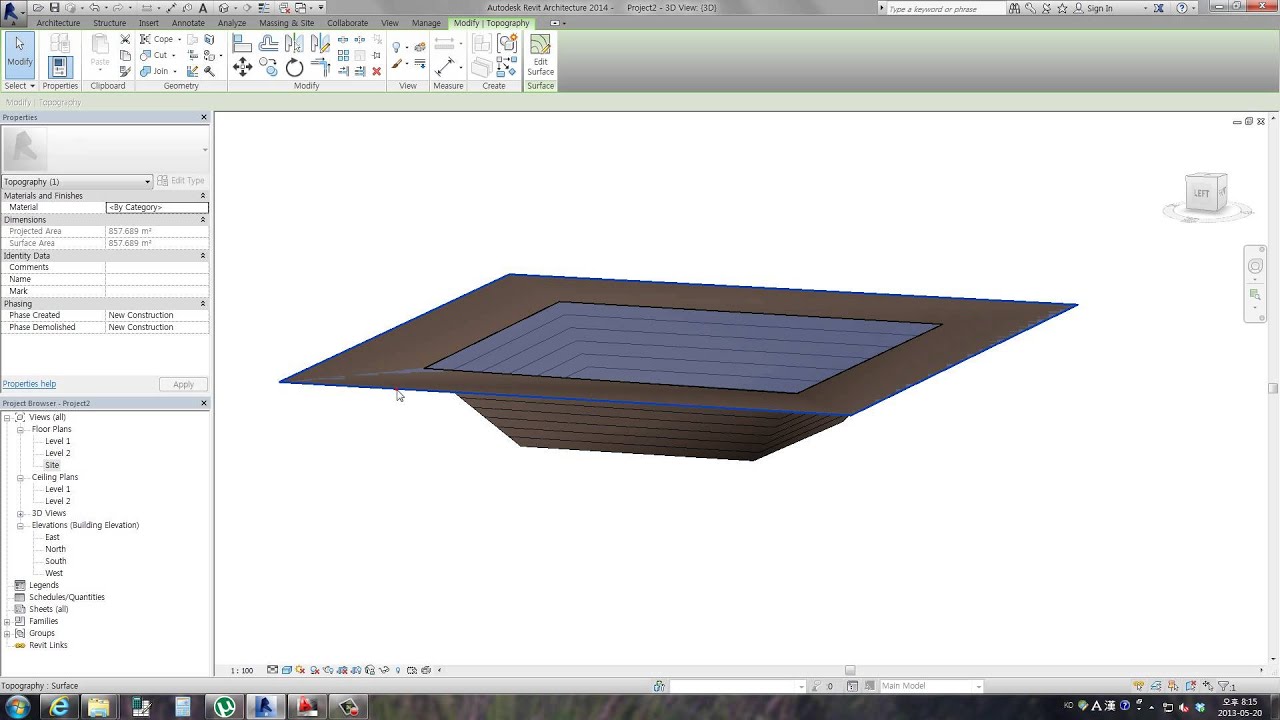 Revit Tips - findout cut & fill volume of toposurface (using Graded Region)