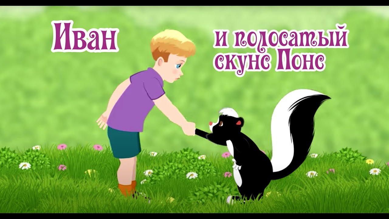 Иван и полосатый скунс Понс. Прекрасный мир экзотических животных. Мультики 2022