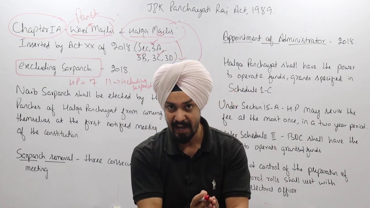 Lec-18 Important amendments related to J&K Panchayati raj act,1989 #JKSSB