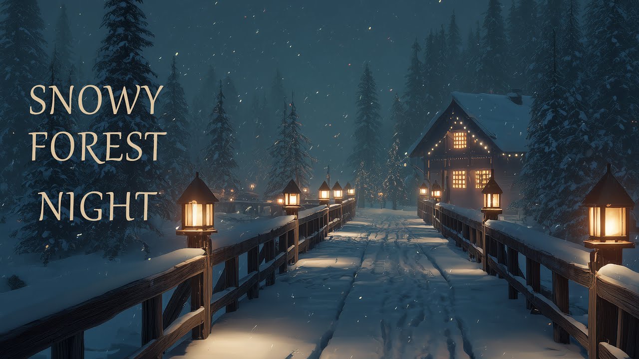 Snowy Forest Night ❄️ Soft Winter Ambience for Deep Sleep