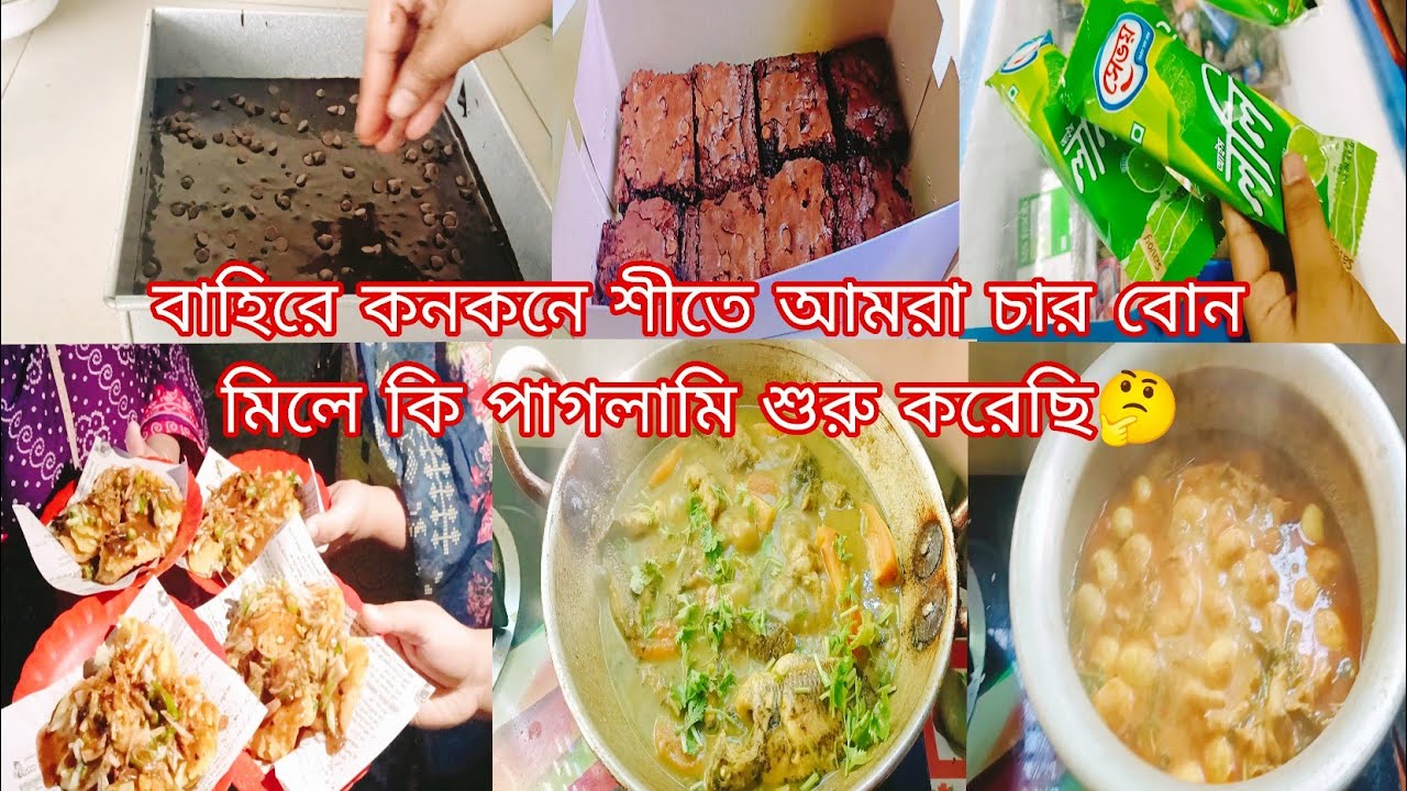 বাহিরে কনকনে ঠান্ডার মধ্যে আমরা চার বোন মিলে কি করছি এইগুলা 😲